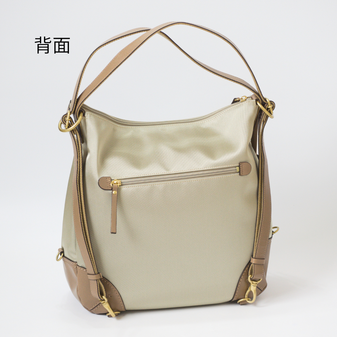 L-1717｜軽量撥水ナイロン×本革 3WAYリュック