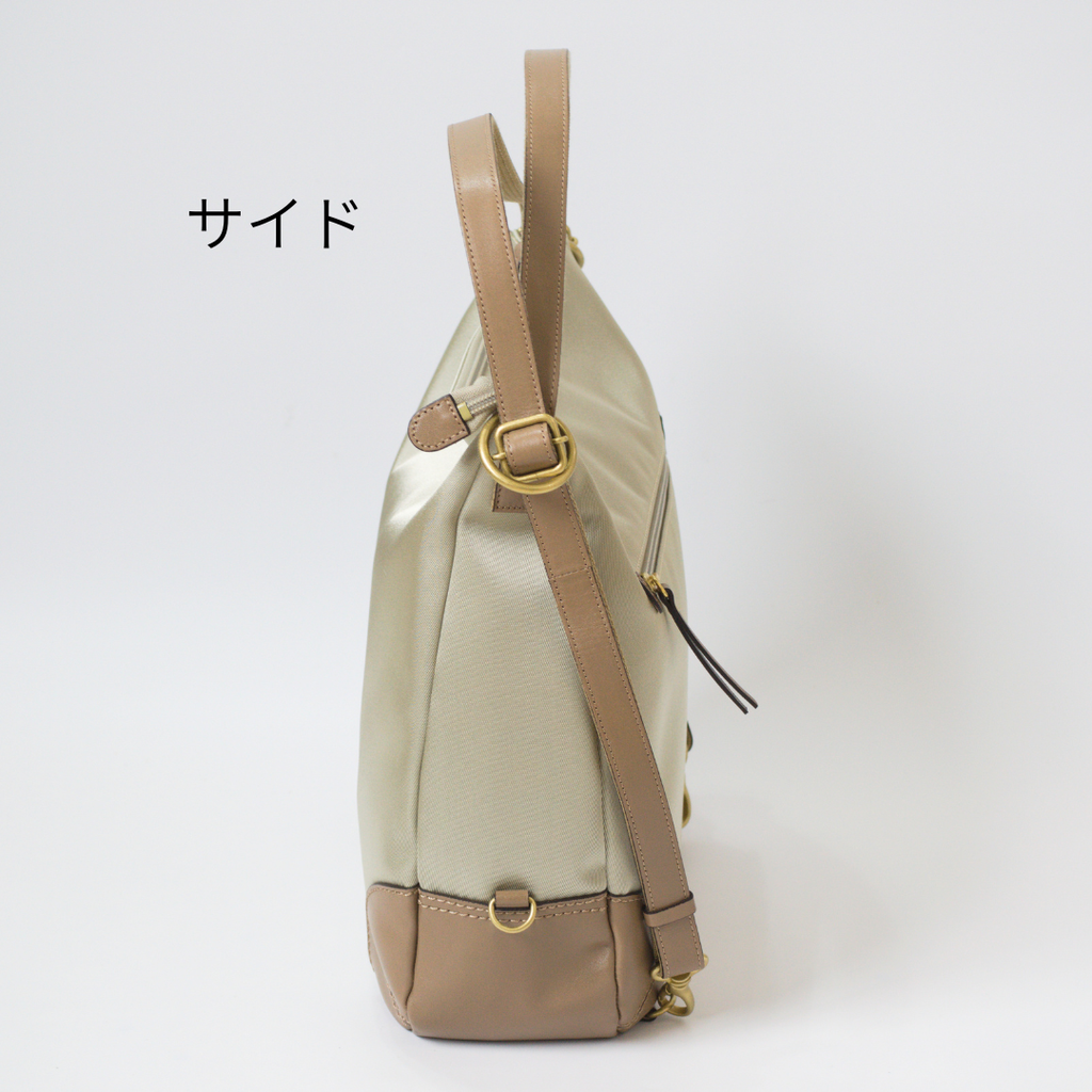 L-1717｜軽量撥水ナイロン×本革 3WAYリュック