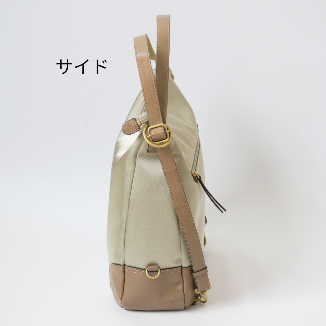 L-1717｜軽量撥水ナイロン×本革 3WAYリュック