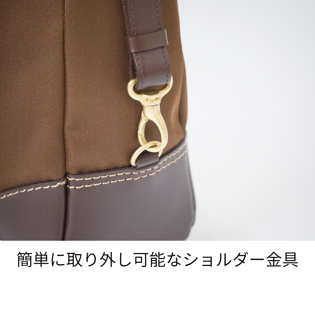 L-1717｜軽量撥水ナイロン×本革 3WAYリュック