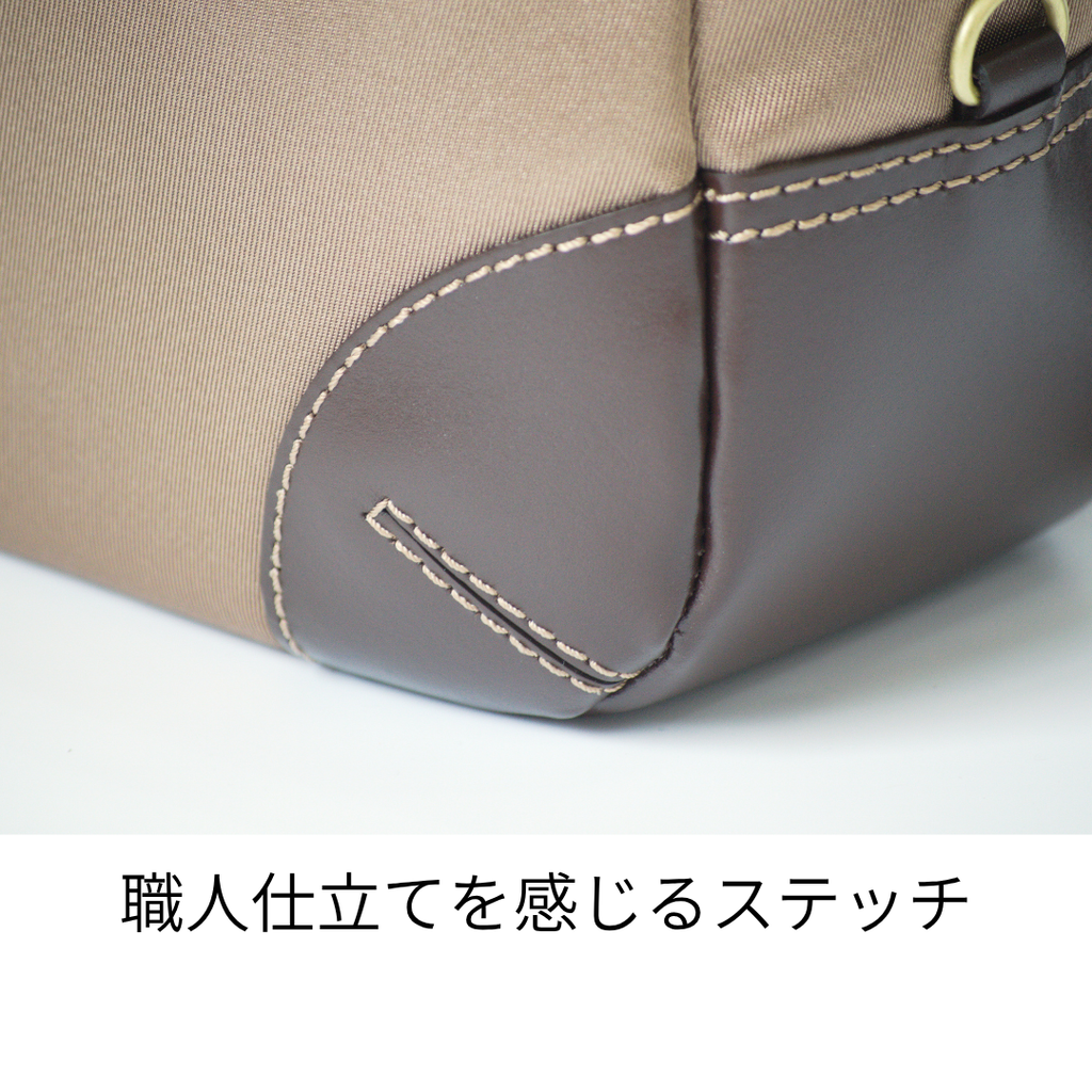 L-1717｜軽量撥水ナイロン×本革 3WAYリュック