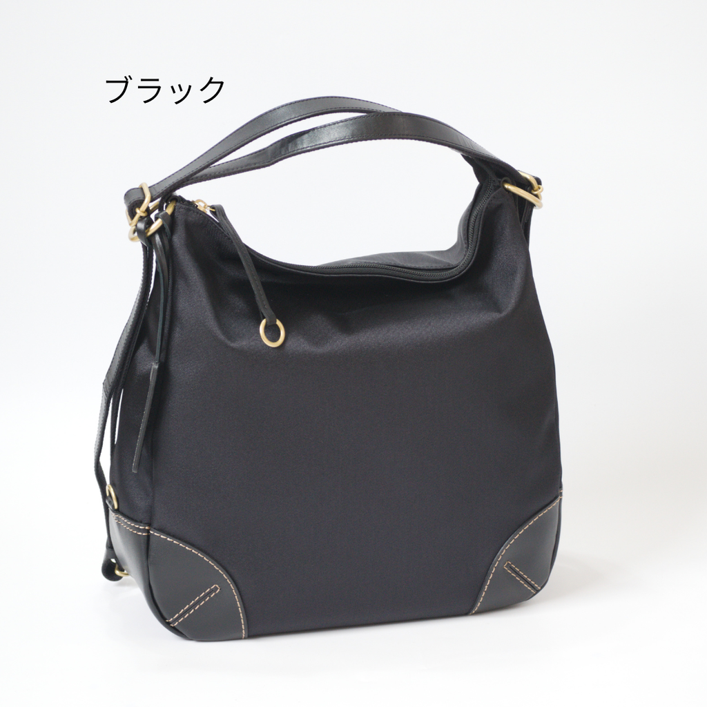 L-1717｜軽量撥水ナイロン×本革 3WAYリュック