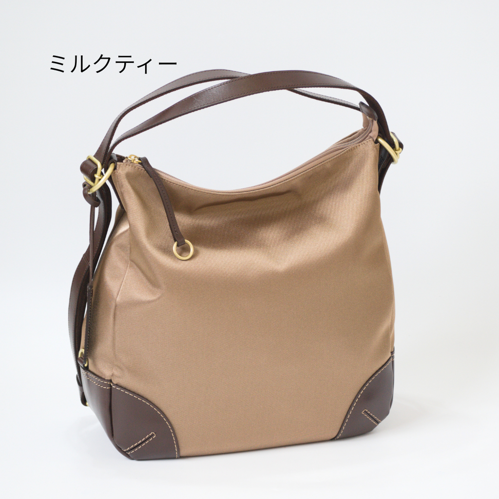 L-1717｜軽量撥水ナイロン×本革 3WAYリュック