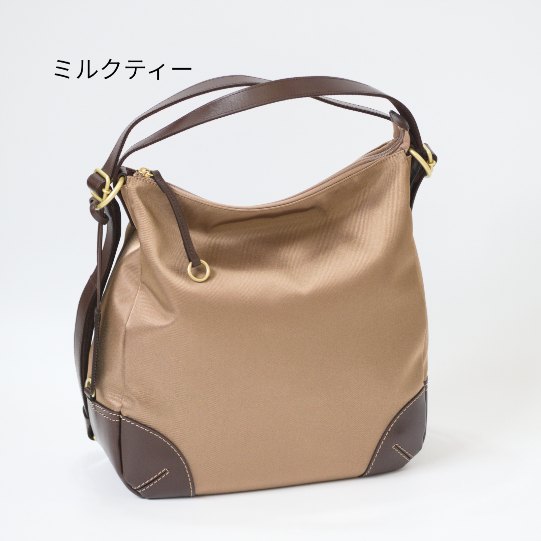 L-1717｜軽量撥水ナイロン×本革 3WAYリュック