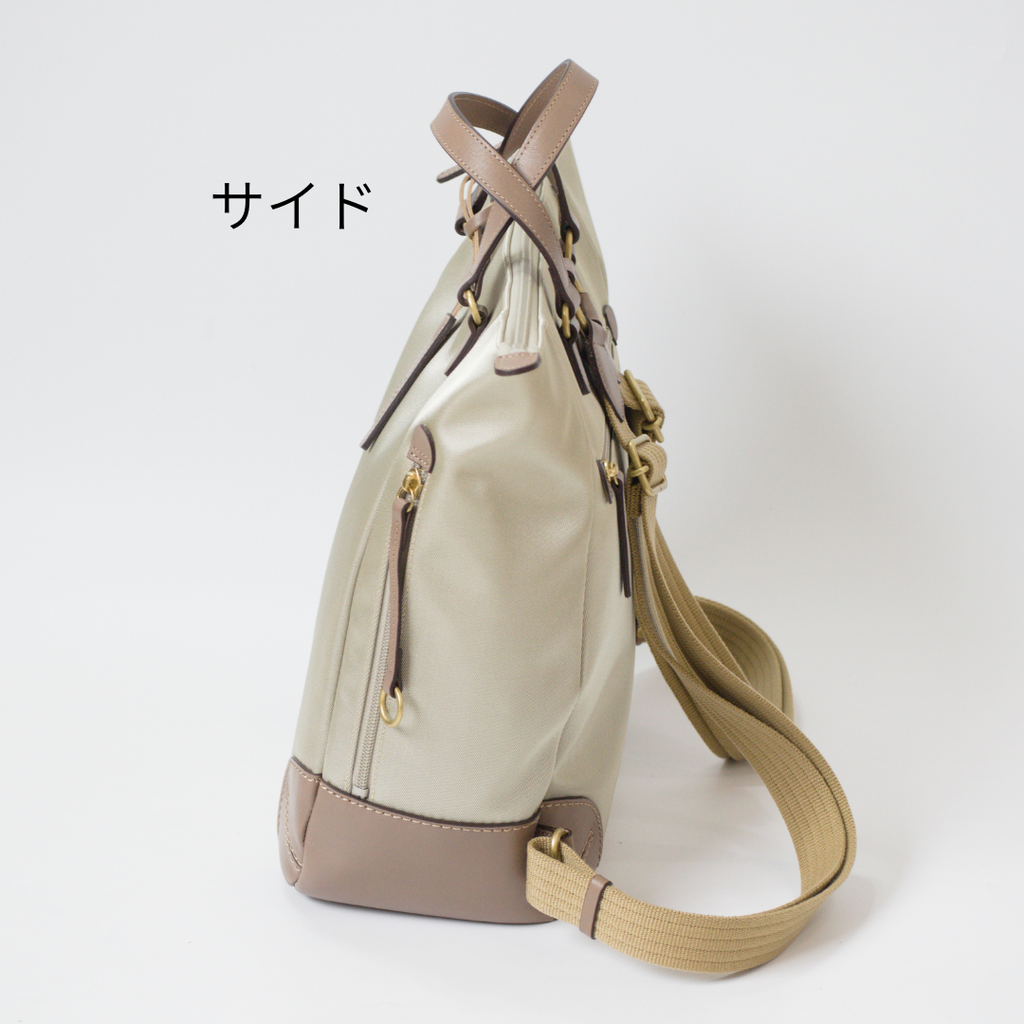 L-1719｜軽量撥水ナイロン×本革 レディースリュック