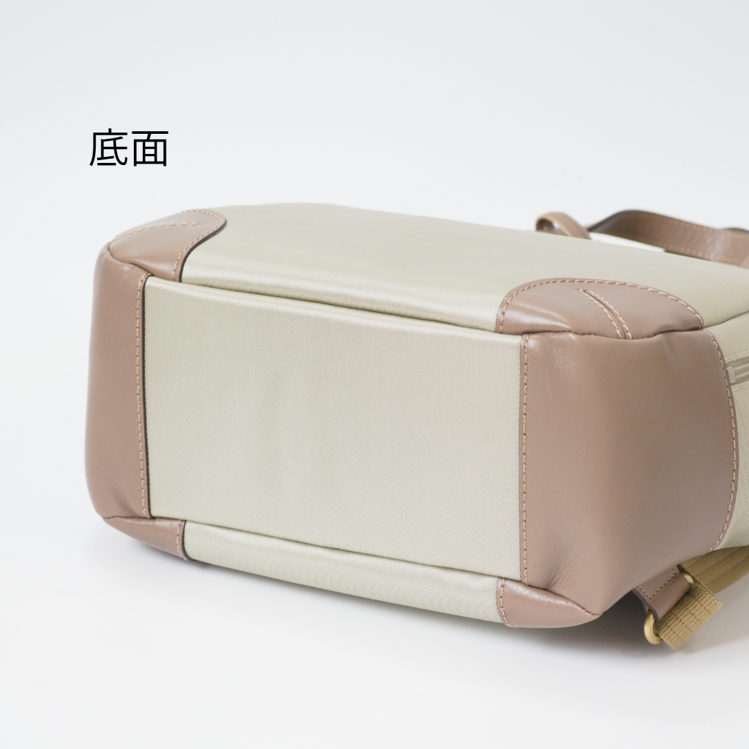 L-1719｜軽量撥水ナイロン×本革 レディースリュック