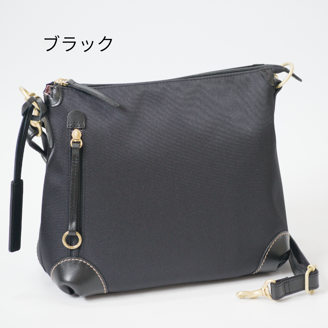 L-1724｜軽量撥水ナイロン×本革 2WAYショルダーバッグ