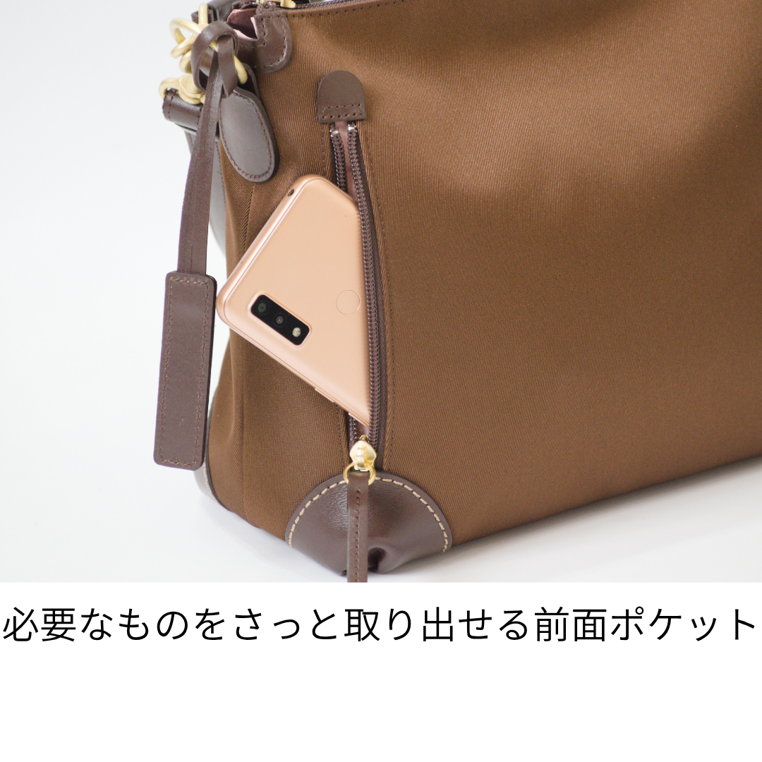 L-1724｜軽量撥水ナイロン×本革 2WAYショルダーバッグ