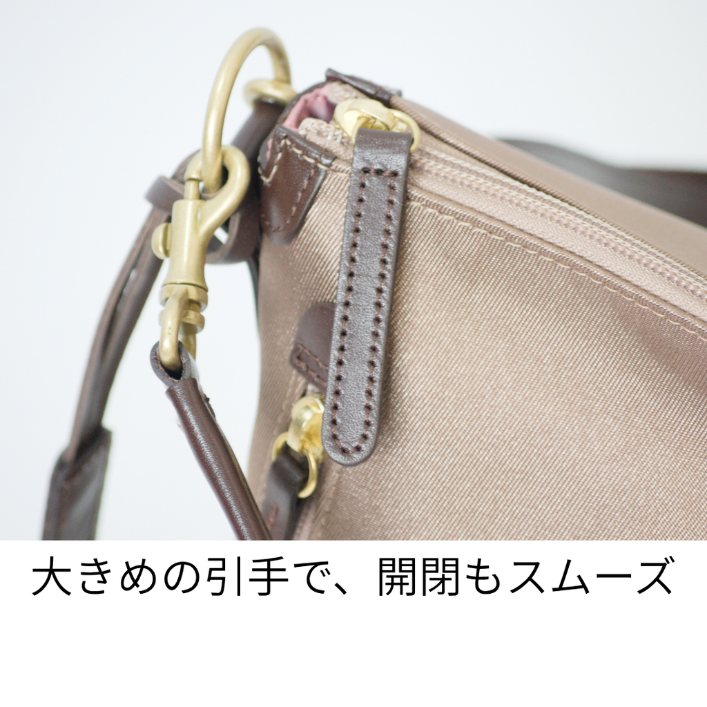 L-1724｜軽量撥水ナイロン×本革 2WAYショルダーバッグ
