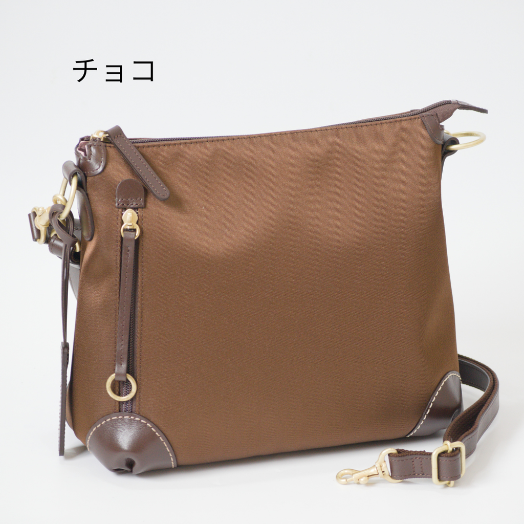 L-1724｜軽量撥水ナイロン×本革 2WAYショルダーバッグ