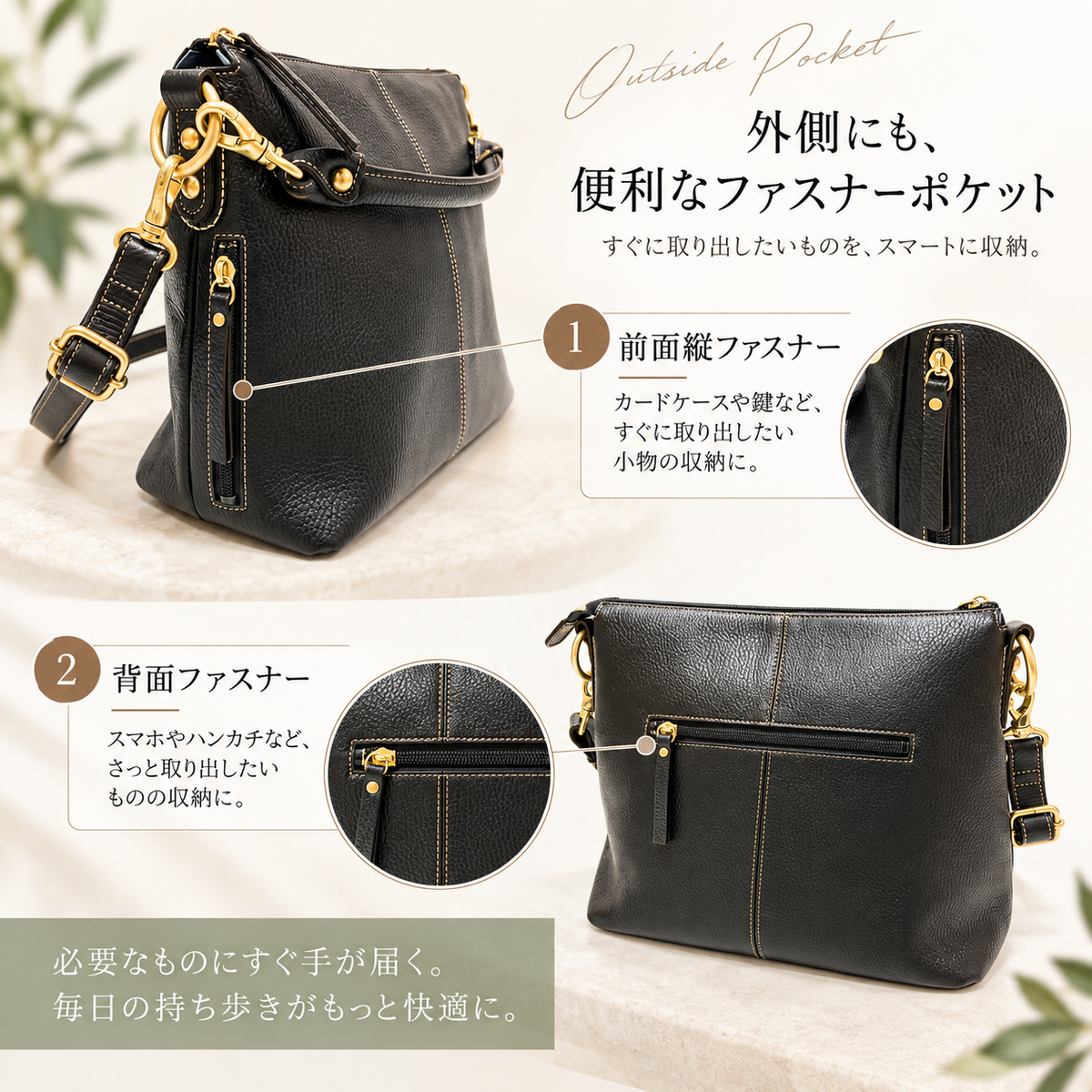 06：5つのポケット、それぞれに使いやすい定位置を