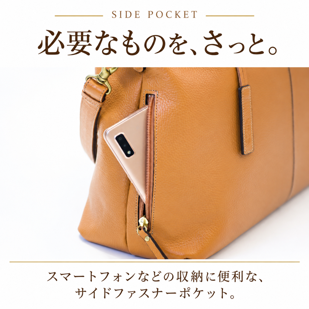 本革2WAYボストンバッグ｜L-1802
