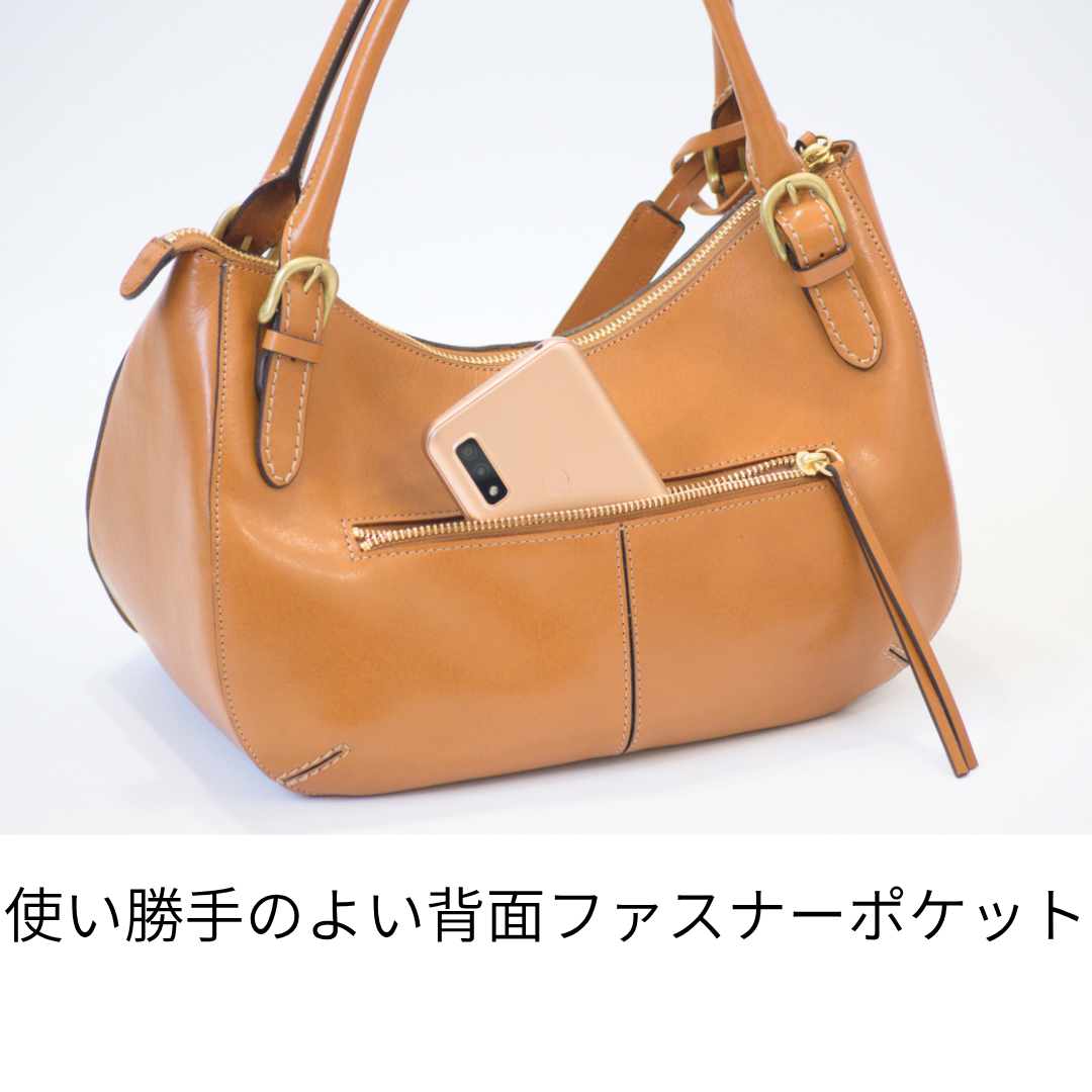 L-1811｜本革 半月型ハンドバッグ