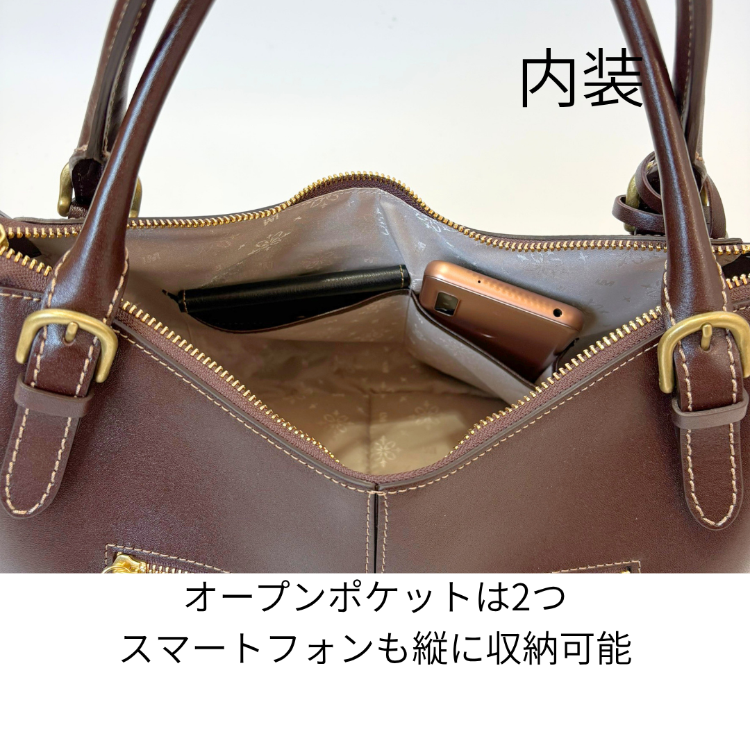 L-1811｜本革 半月型ハンドバッグ