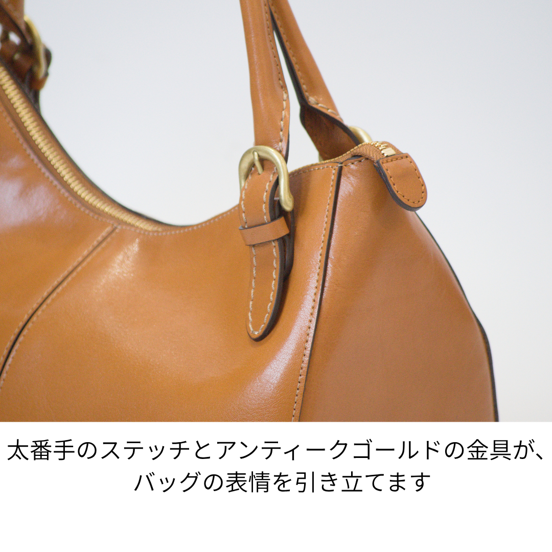 L-1811｜本革 半月型ハンドバッグ
