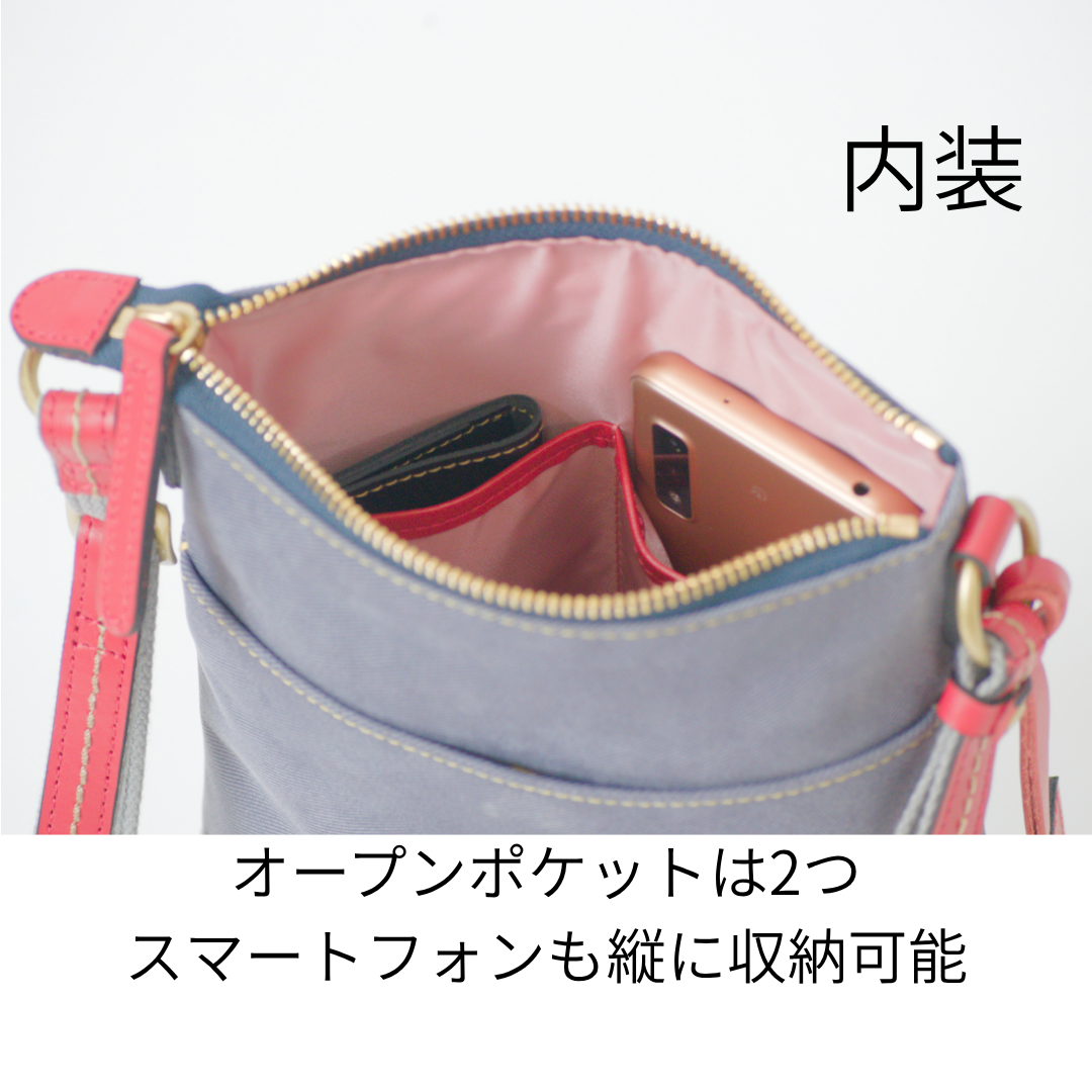 L-1990｜デニムレザースマホショルダーバッグ