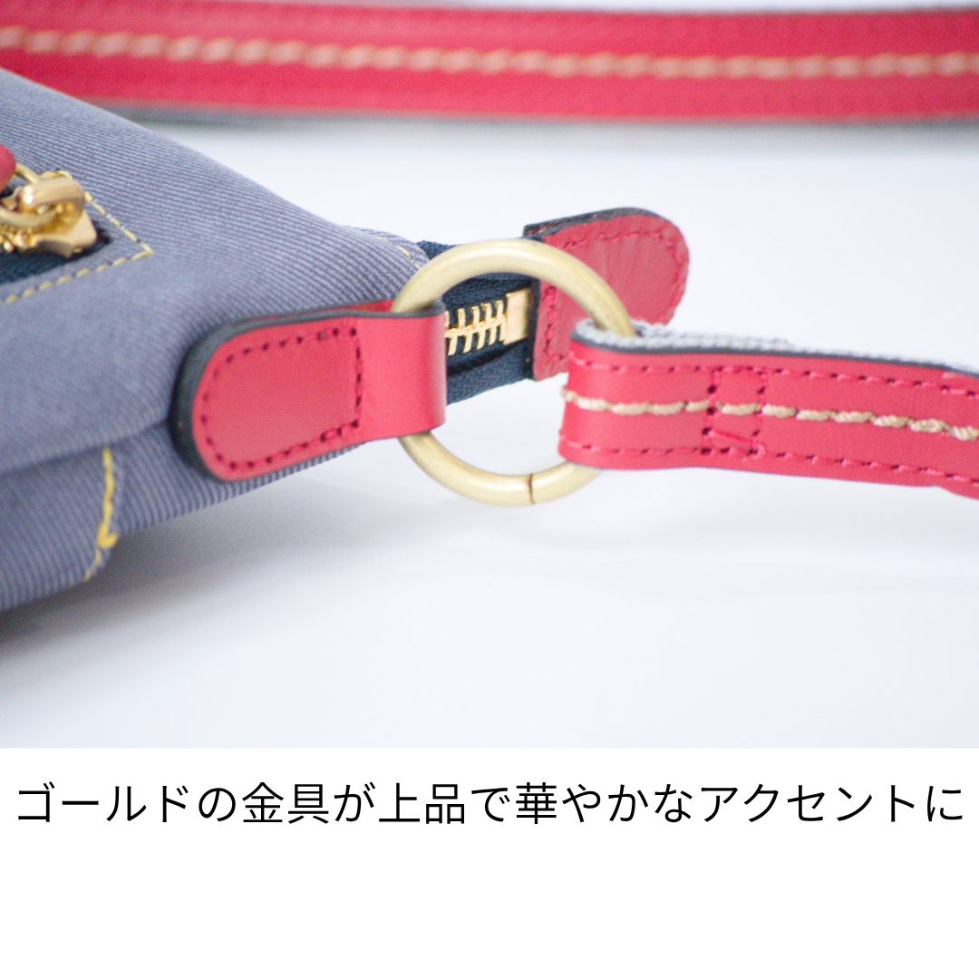 L-1990｜デニムレザースマホショルダーバッグ