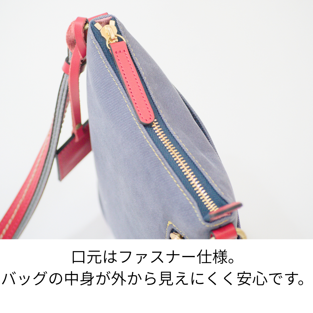L-1990｜デニムレザースマホショルダーバッグ
