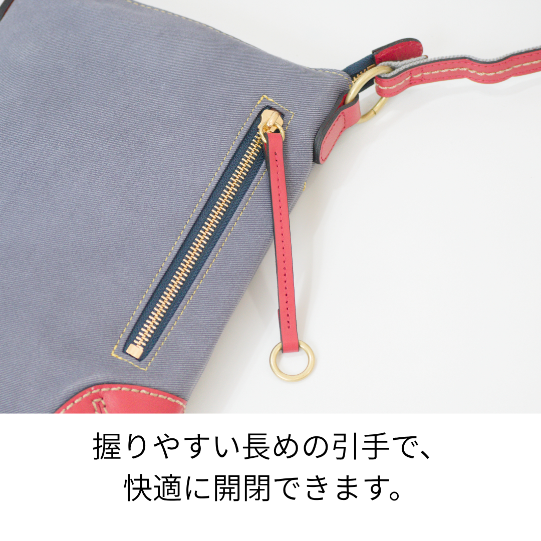 L-1990｜デニムレザースマホショルダーバッグ