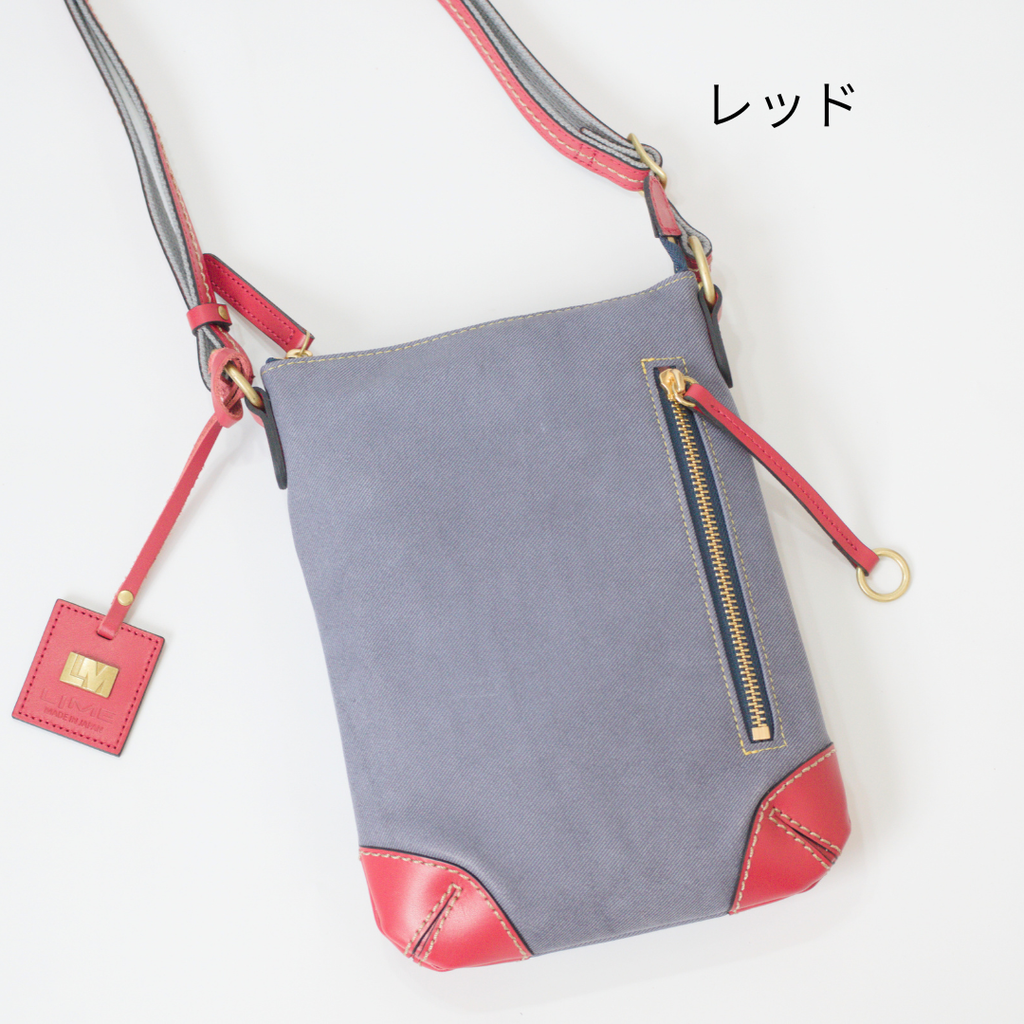 L-1990｜デニムレザースマホショルダーバッグ