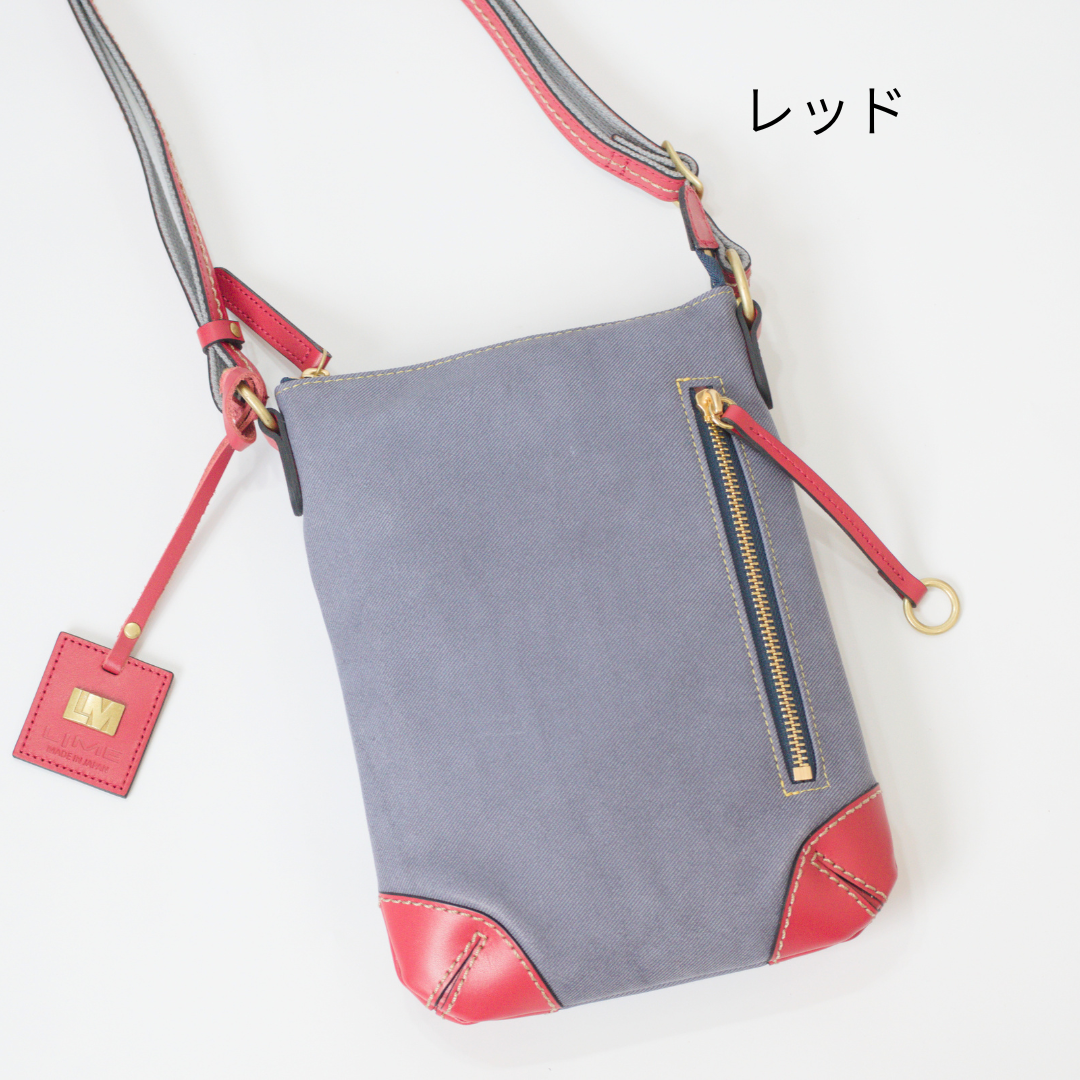 L-1990｜デニムレザースマホショルダーバッグ