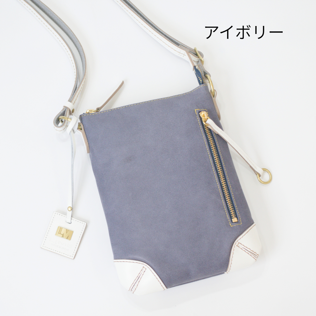 L-1990｜デニムレザースマホショルダーバッグ