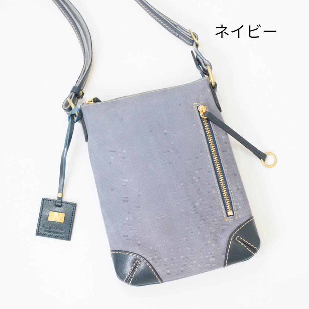 L-1990｜デニムレザースマホショルダーバッグ