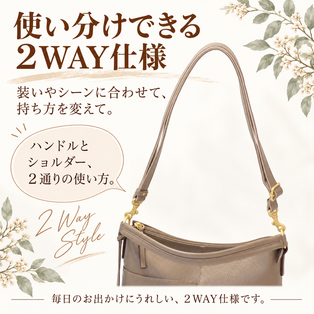 軽量 本革2WAYショルダーバッグ｜L-2030