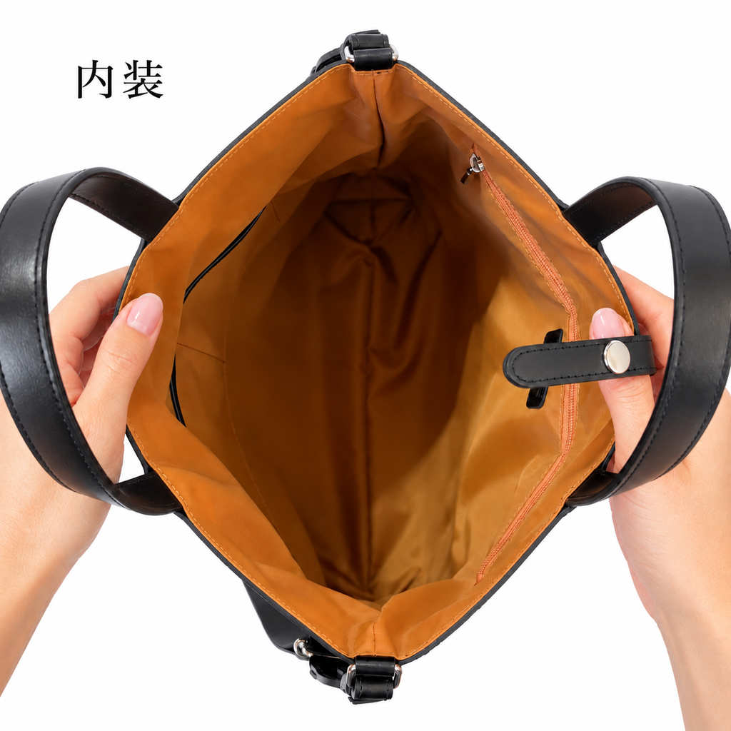 軽量ナイロン×本革2WAY縦型A4トートバッグ｜L-2041