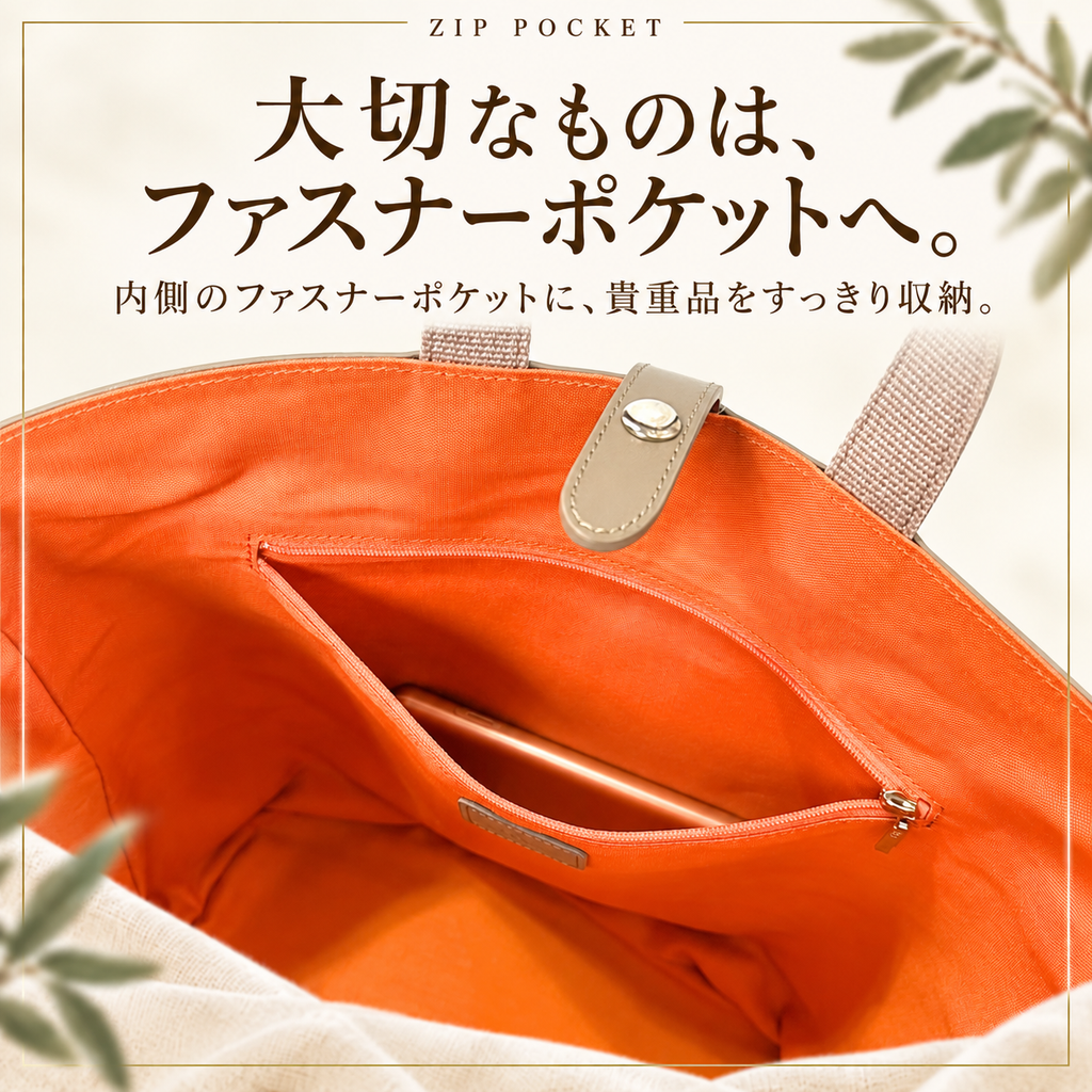 8号帆布×本革A4トートバッグ｜L-2042-H