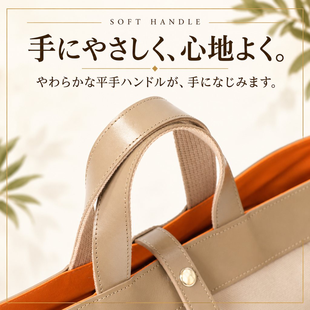 8号帆布×本革A4トートバッグ｜L-2042-H