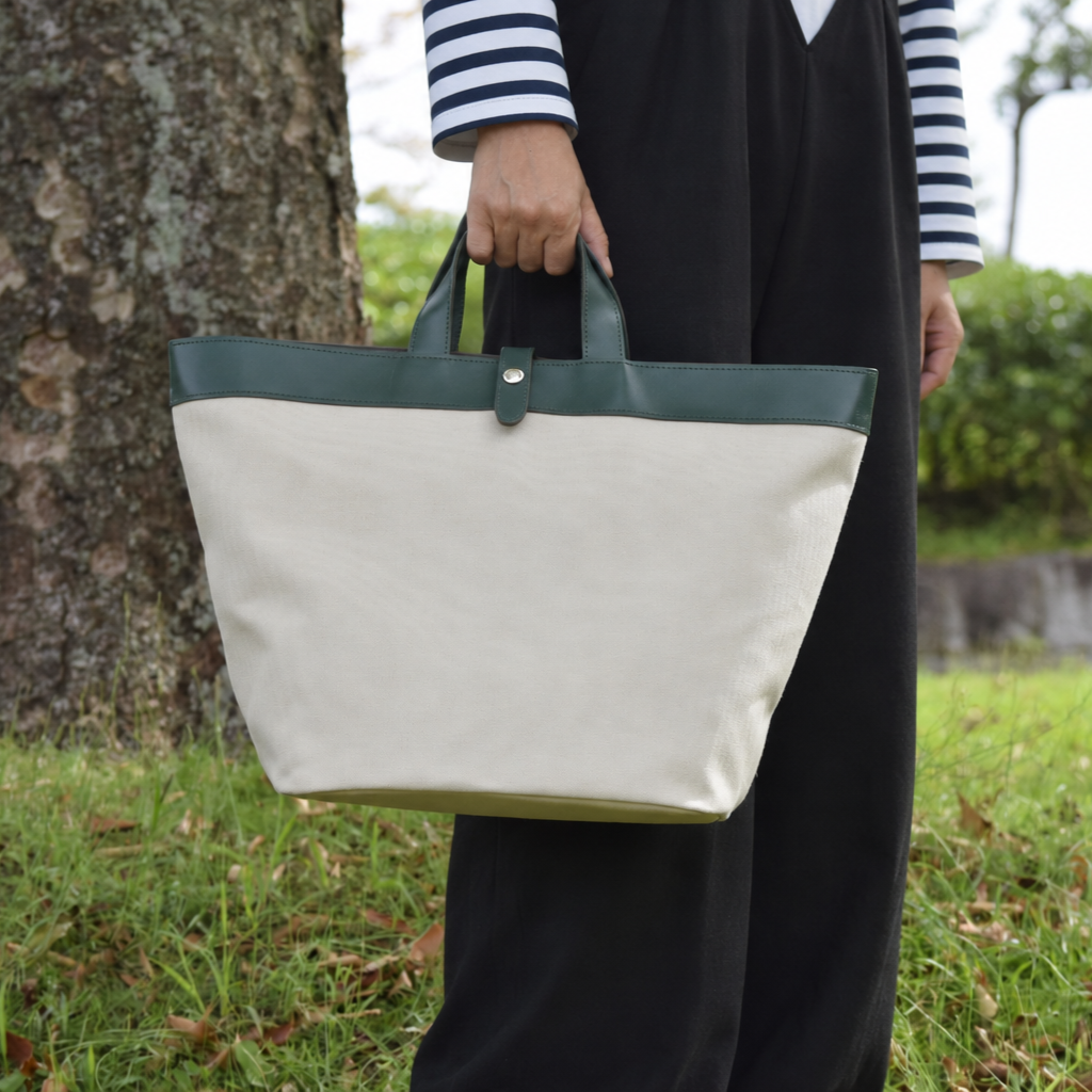 8号帆布×本革A4トートバッグ｜L-2042-H