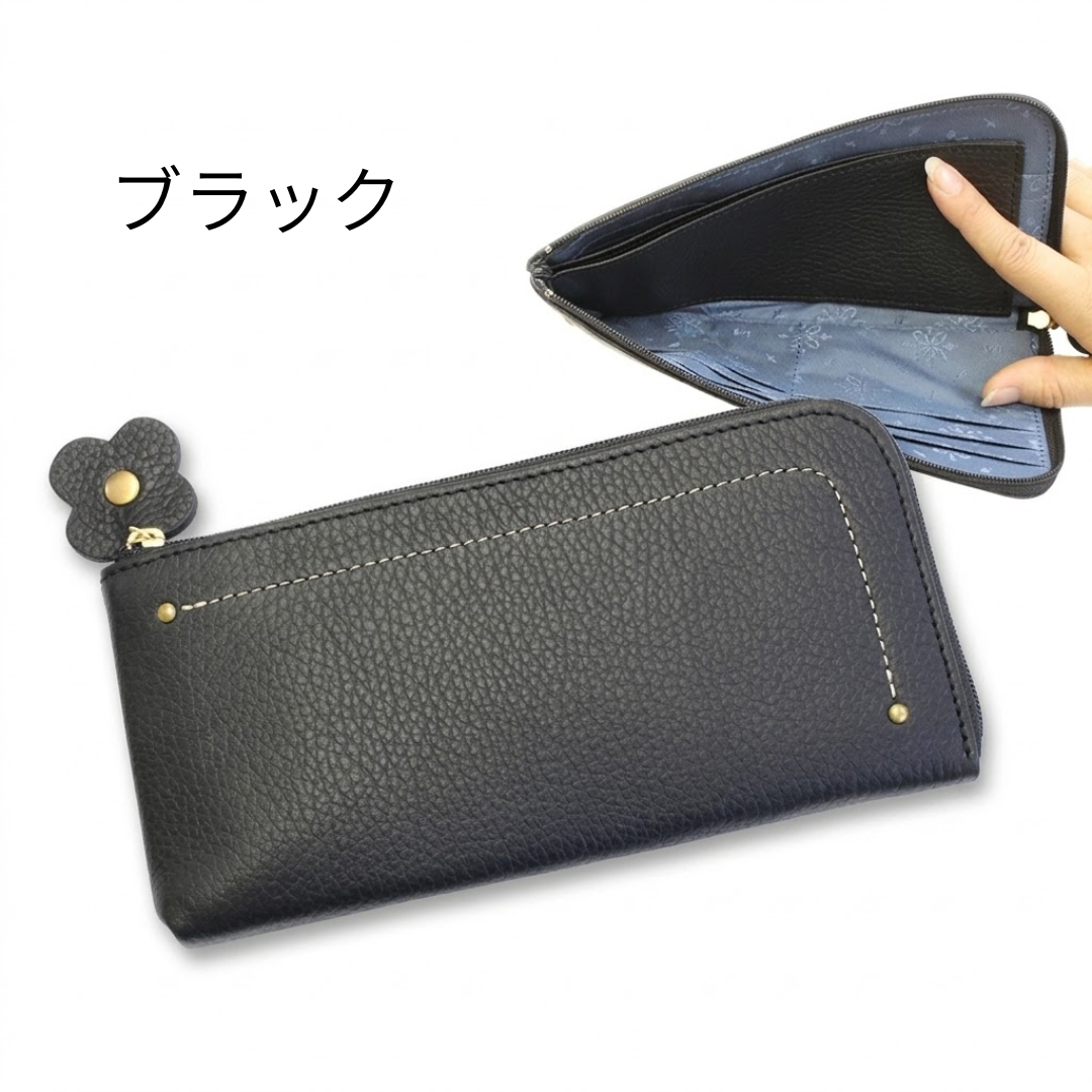 L-8001｜シュリンクレザー 薄型 L字ファスナー 長財布