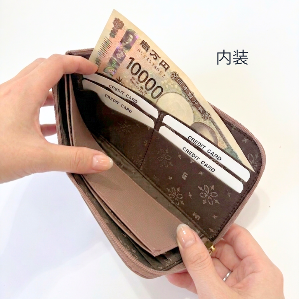 L-8001｜シュリンクレザー 薄型 L字ファスナー 長財布