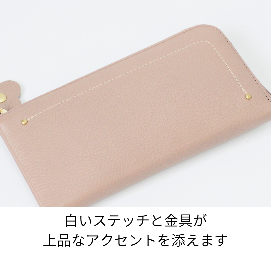L-8001｜シュリンクレザー 薄型 L字ファスナー 長財布