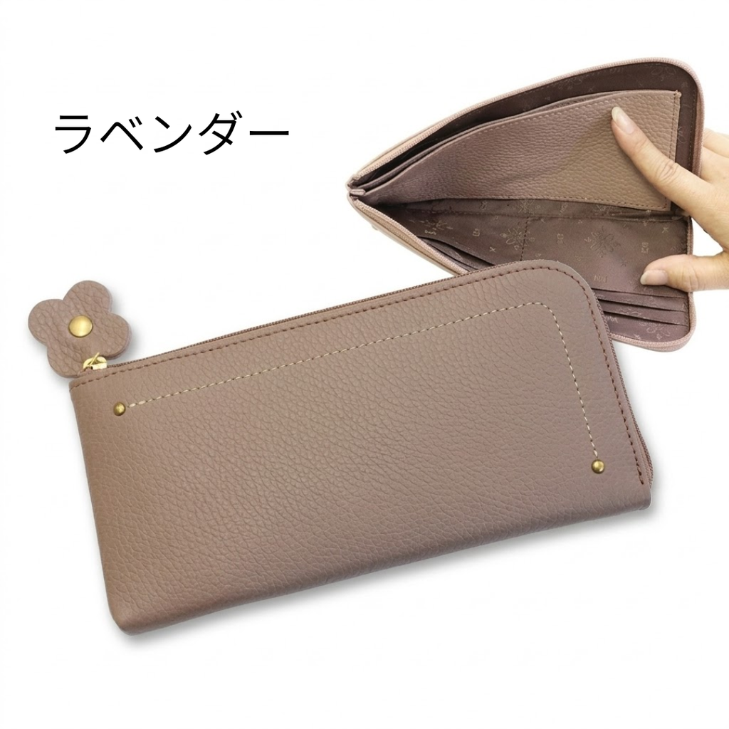 L-8001｜シュリンクレザー 薄型 L字ファスナー 長財布
