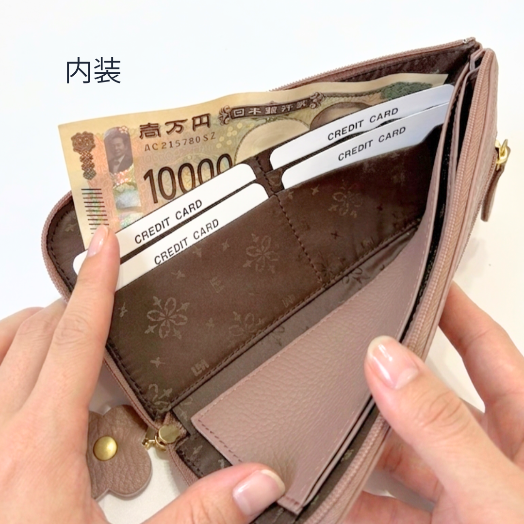 L-8001｜シュリンクレザー 薄型 L字ファスナー 長財布