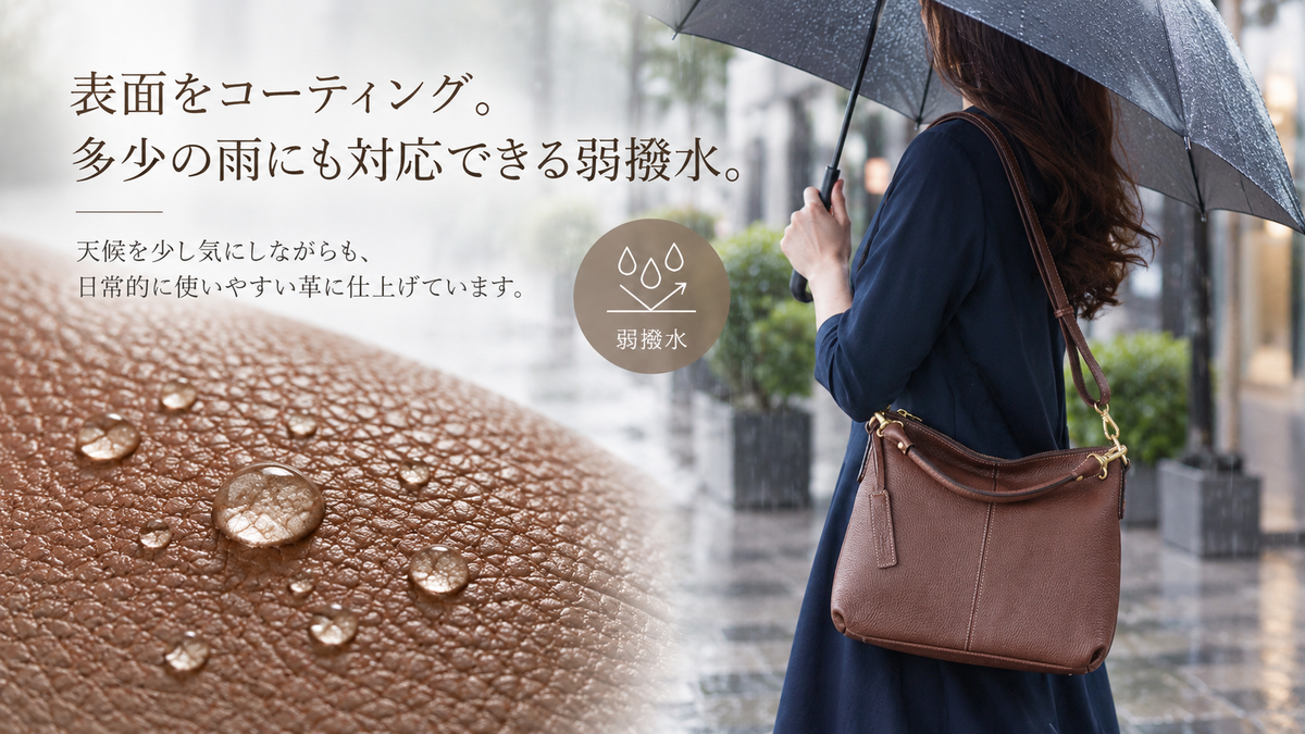 05：表面をコーティング。多少の雨にも対応できる弱撥水